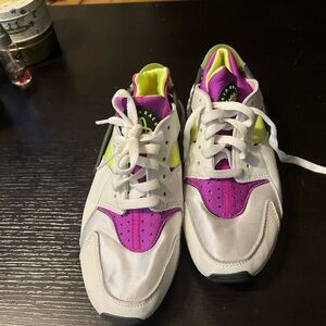 Nike woman’s white,Purple, and Neon Green Sneakers
